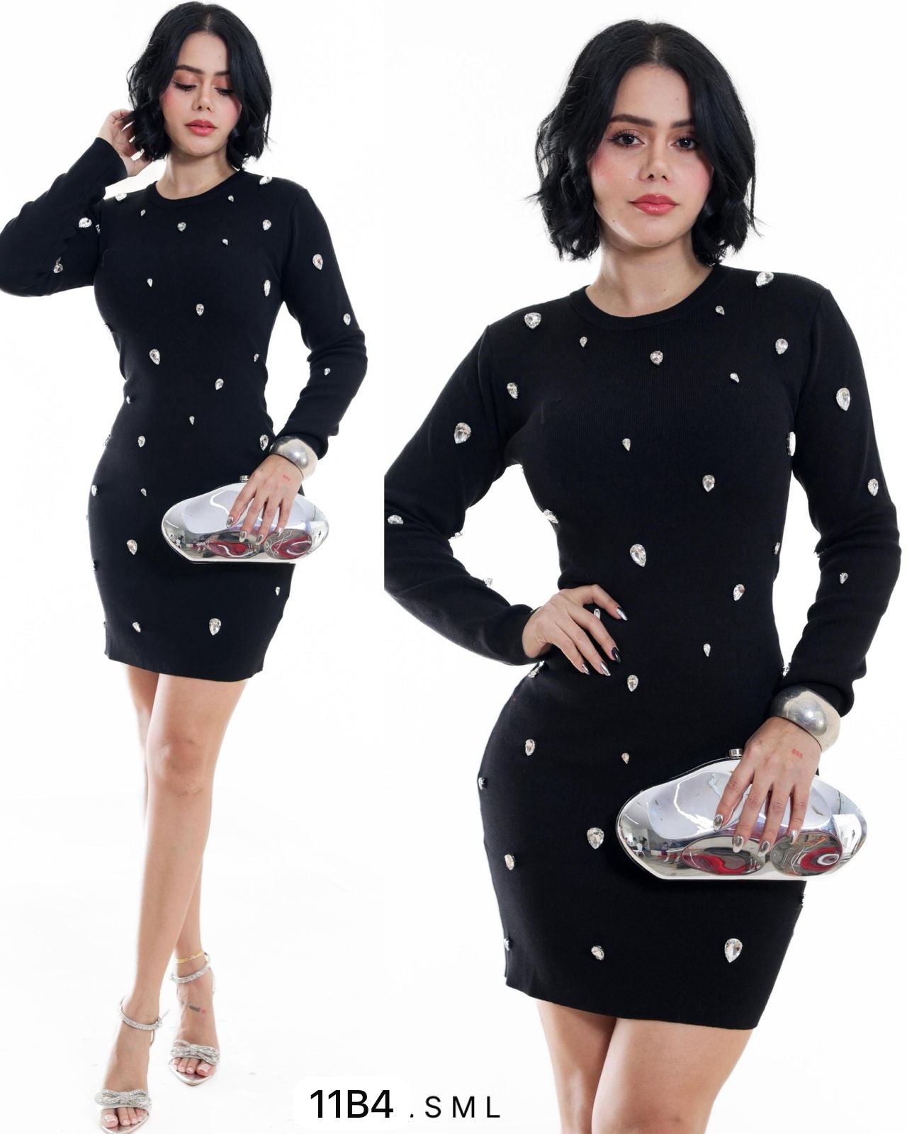 Vestido con Apliques de Pedrería