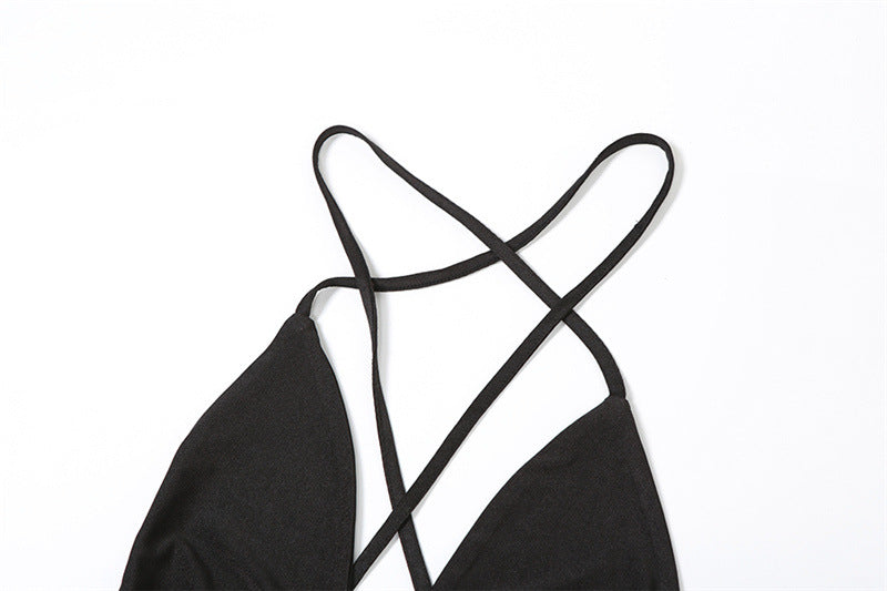 Jumpsuit sexy sin espalda con cordones cruzados de verano