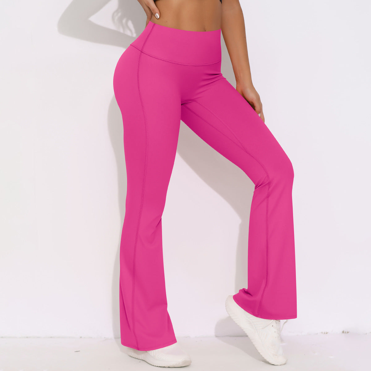 Breathable High Waist Stretch Butt Lift Casual Pocket Wide Leg Cropped Pants Running Fitness Yoga Trousers
