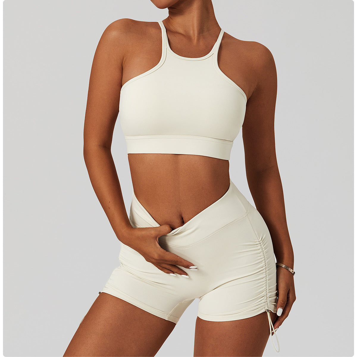 Conjunto de dos piezas de camiseta sin mangas y pantalones cortos elásticos de secado rápido