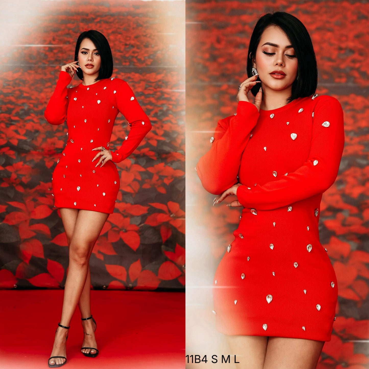 Vestido con Apliques de Pedrería