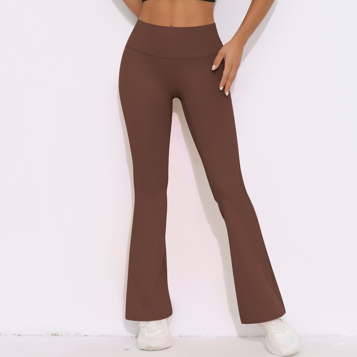 Breathable High Waist Stretch Butt Lift Casual Pocket Wide Leg Cropped Pants Running Fitness Yoga Trousers