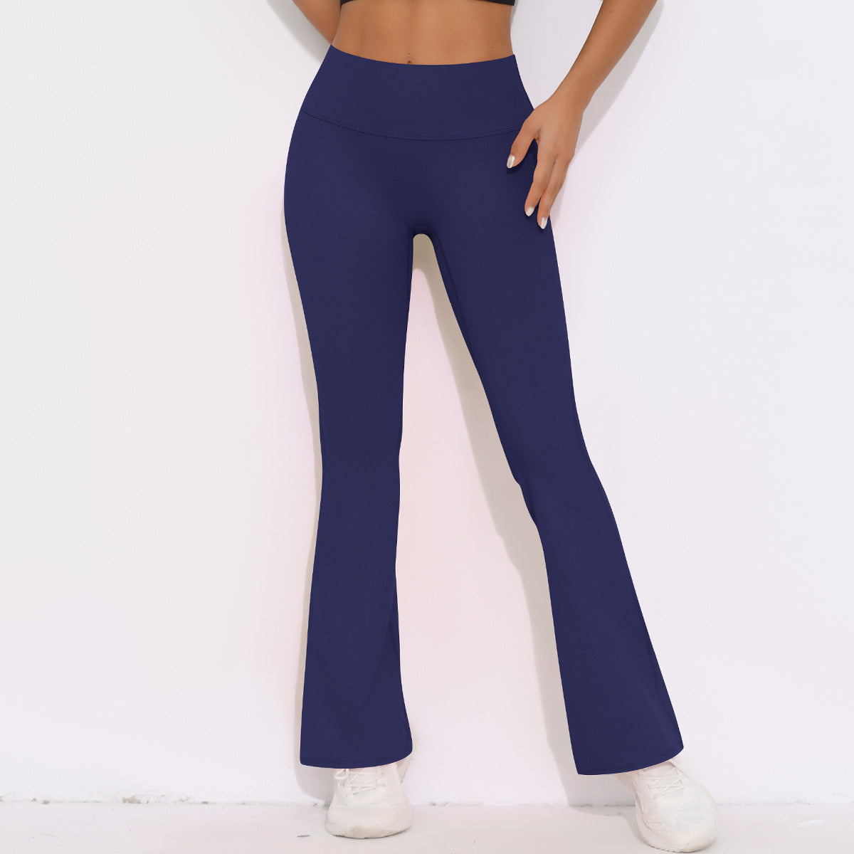 Breathable High Waist Stretch Butt Lift Casual Pocket Wide Leg Cropped Pants Running Fitness Yoga Trousers