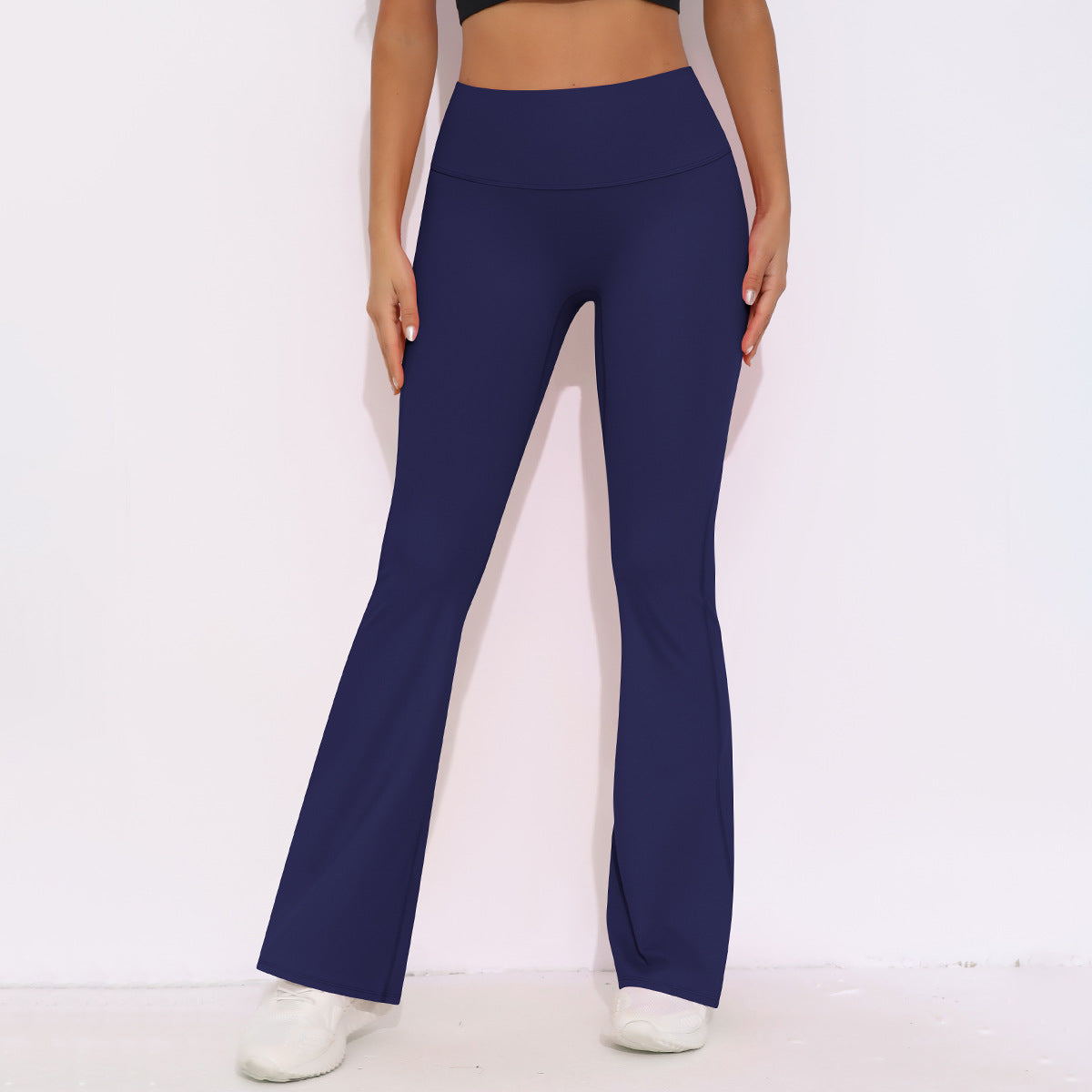 Breathable High Waist Stretch Butt Lift Casual Pocket Wide Leg Cropped Pants Running Fitness Yoga Trousers