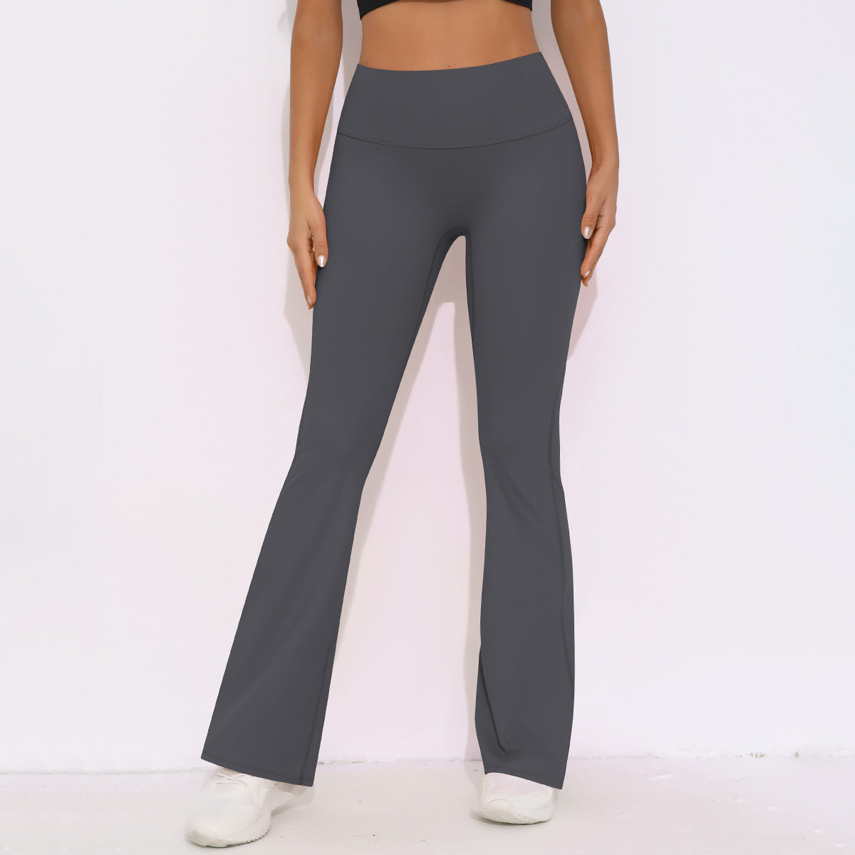 Breathable High Waist Stretch Butt Lift Casual Pocket Wide Leg Cropped Pants Running Fitness Yoga Trousers