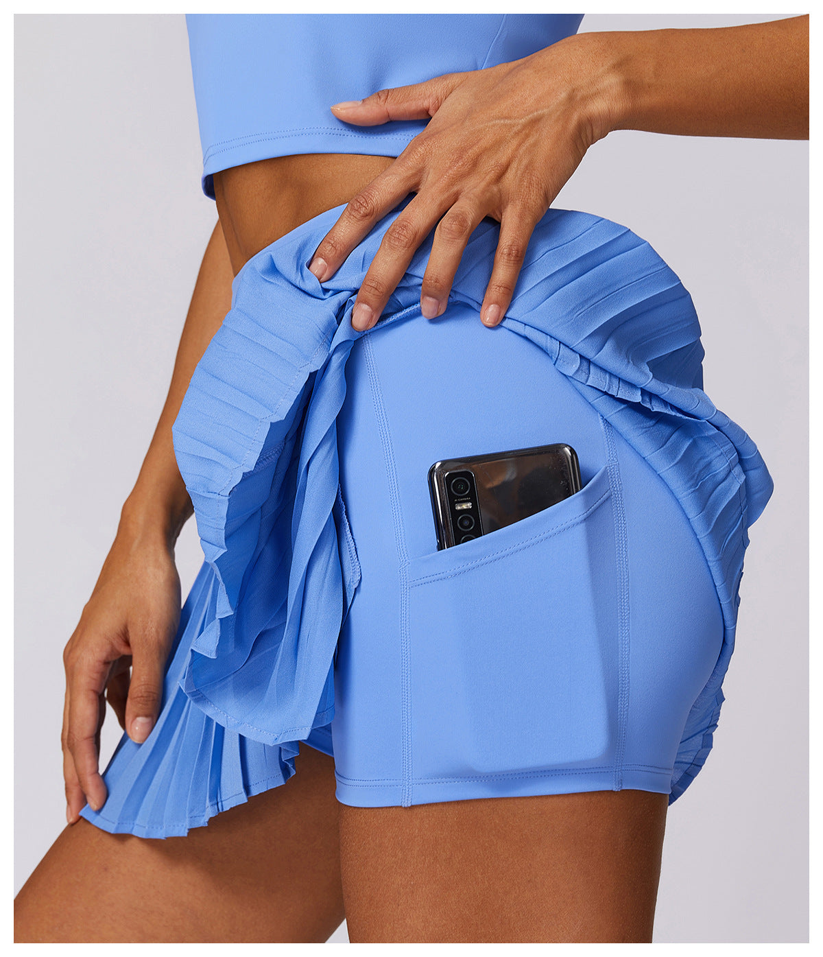Falda deportiva plisada informal para mujer, culottes de tenis falsos de dos piezas de secado rápido