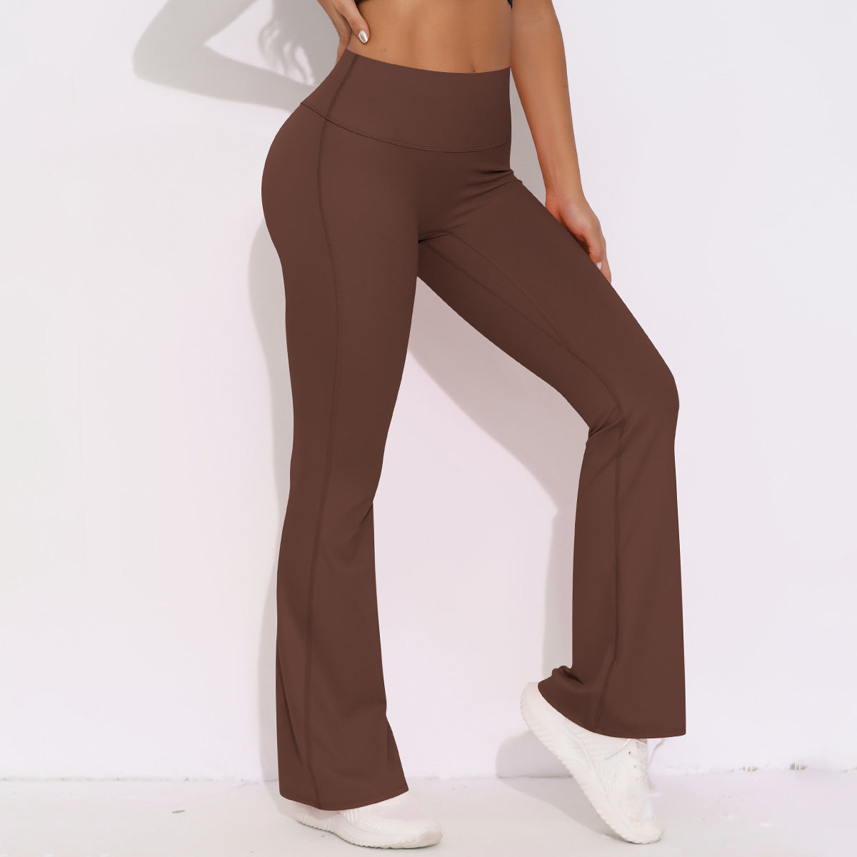Breathable High Waist Stretch Butt Lift Casual Pocket Wide Leg Cropped Pants Running Fitness Yoga Trousers