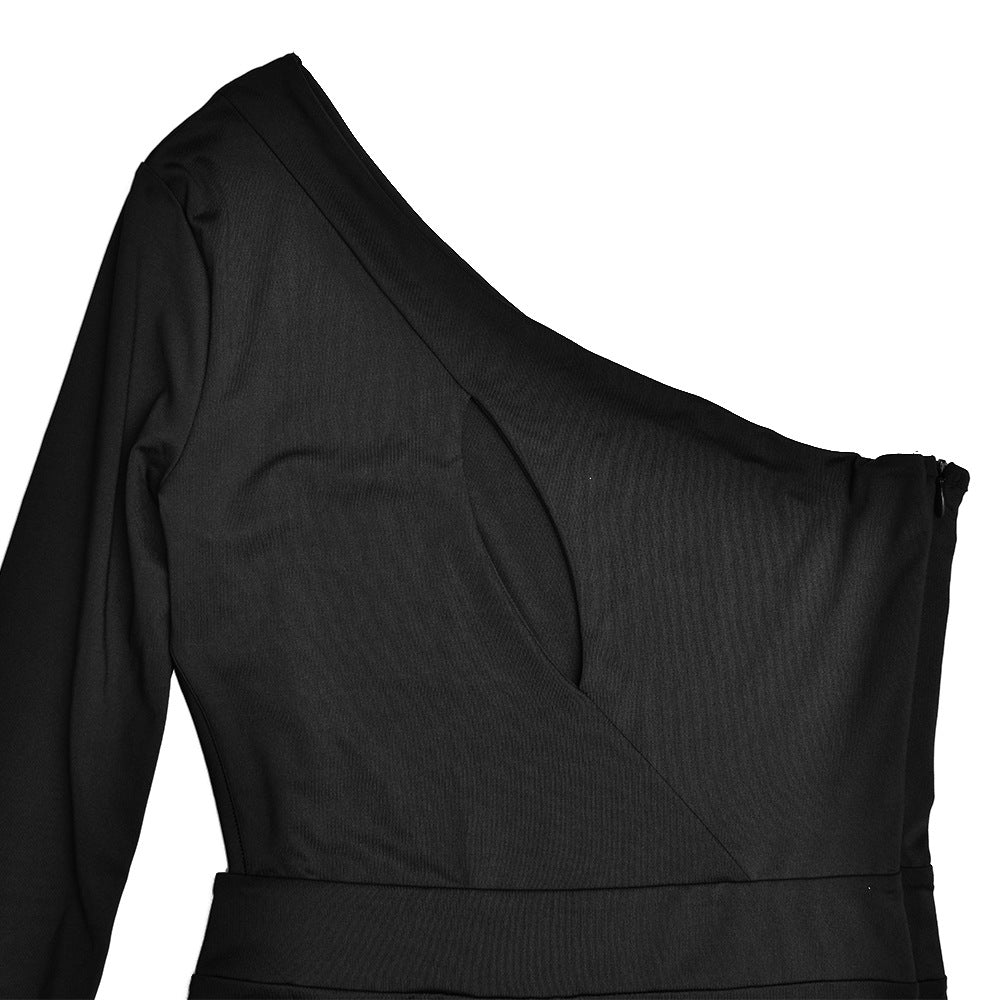 Jumpsuit ajustado de estiramiento alto para mujer, mono Sexy de manga larga con espalda baja